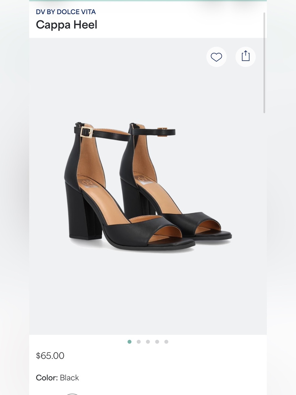 DV by Dolce Vita Black Ankle-Strap Block Heels